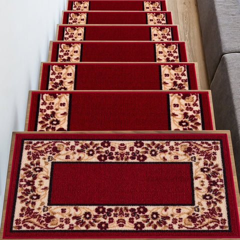 Binnie Flower Bordered Design Slip Resistant Stair Tread