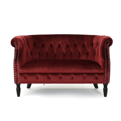 Charlotte Velvet 51.5" Rolled Arm Loveseat