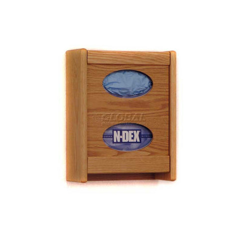 Wooden Mallet 2 Pocket Glove/Tissue Box Holder, Light Oak