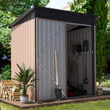 Outdoor Metal Storage Shed with Lockable Door for Backyard