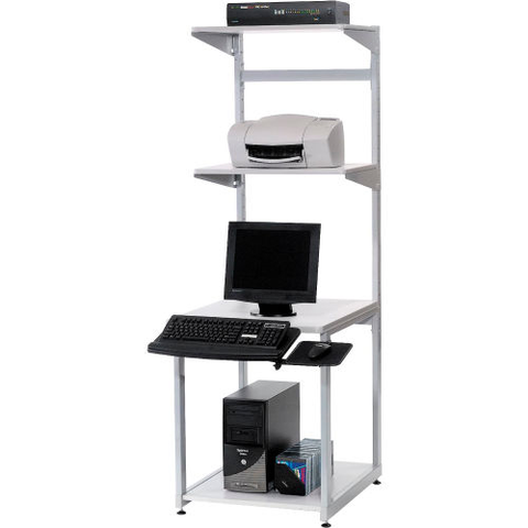 24" Computer LAN Workstation, 24"W x 30"D x 74"H, Gray, Unassembled