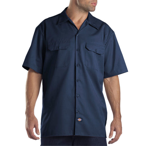 Dickies® Men's Short Sleeve Work Shirt, L Navy - 1574NV