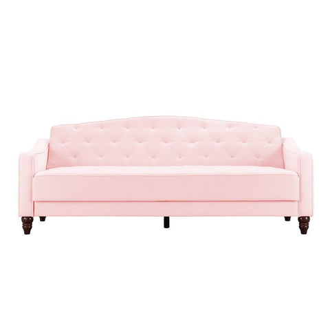 Novogratz Vintage Tufted Sofa Sleeper II- Pink Velvet