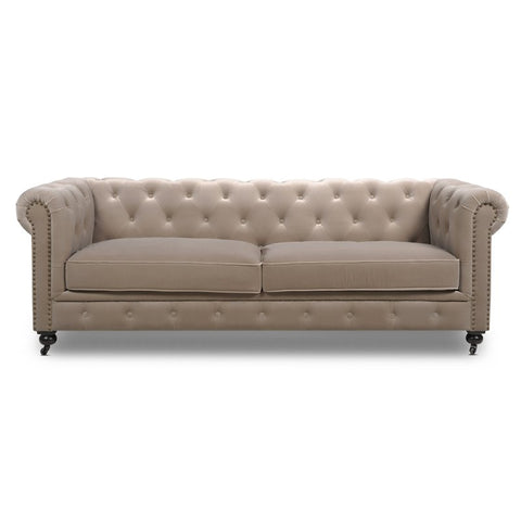 Home Winston Leather Tufted Chesterfield Sofa