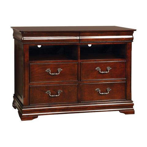 Traditional Wood 4-Drawer Media Chest in Cherry