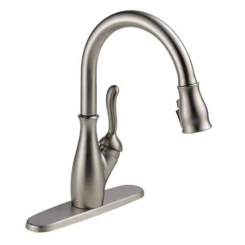 Leland Single-Handle Pull-Down Sprayer Kitchen Faucet with Shield Spray in Stainless