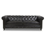 Home Winston Leather Tufted Chesterfield Sofa