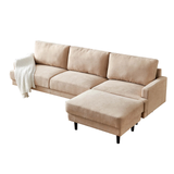 104" Wide Velvet Right Hand Facing Sofa & Chaise
