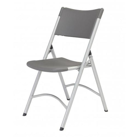 National Public Seating NPS 600 Series Heavy Duty Plastic Folding Chair, Charcoal Slate, Pack of 4