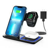 Wireless Charging Station, 3 in 1 Foldable Wireless Charger Stand