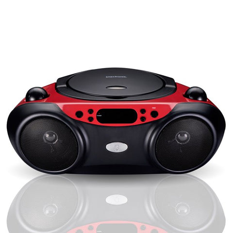 Blackweb Bluetooth CD Player with FM Radio, Red and Black