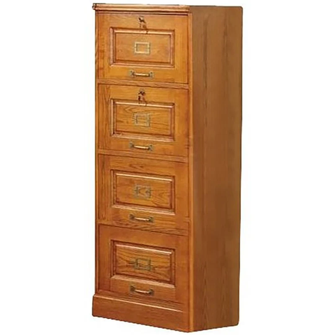 Drawer Vertical File Cabinet in Warm Honey