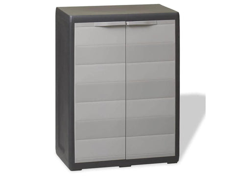 garden Storage cabinet with 1234 Shelves PP Black and gray