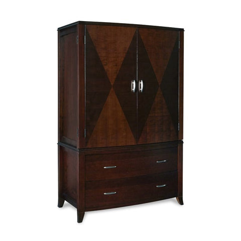 TV Wardrobe Armoire in Cinnamon Brown