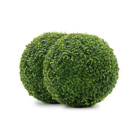 Boxwood 11 in. Artificial Foliage Ball Hedges 2 Pieces