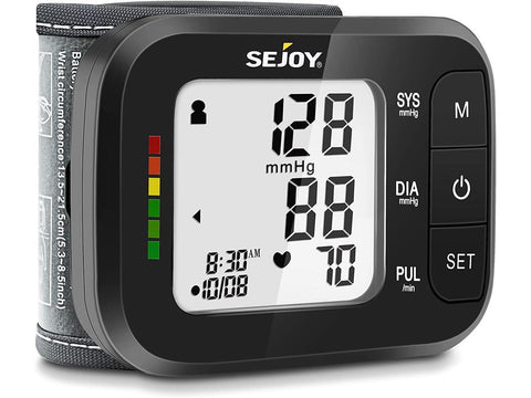 Blood Pressure Monitor,BP Monitor Wrist Cuff Automatic with Large Display Screen with Batteries for Home Use