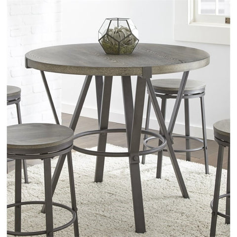 Round Counter Height Dining Table in Gray