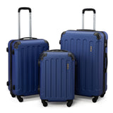 VLIVE 3 Pcs Luggage Set Hard Shell ABS Travel Trolley Rolling Suitcase Coded Lock