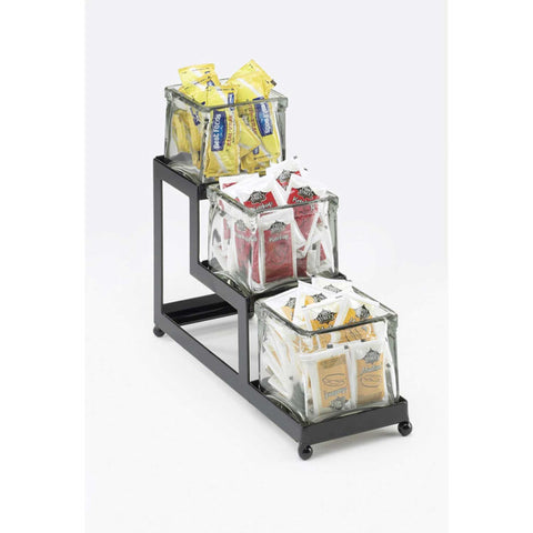 Cal-Mil 1803-4-49 Iron Stair-Step Jar Display 4"W x 12-1/4"D x 7-1/4"H Silver