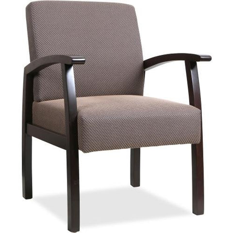 Lorell Deluxe Guest Chair, Espresso Frame - Taupe