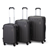 VLIVE 3 Pcs Luggage Set Hard Shell ABS Travel Trolley Rolling Suitcase Coded Lock