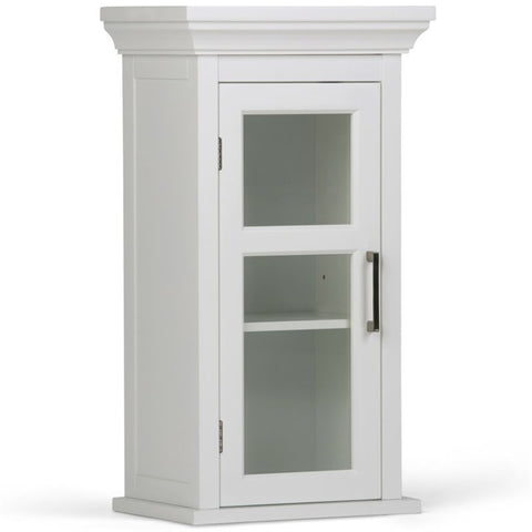 Wood Single Door Wall Medicine Cabinet in Pure White
