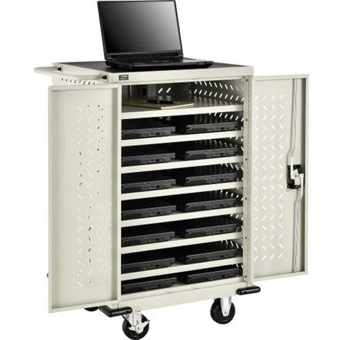 Mobile Storage & Charging Cart for 12 Laptop & Chromebook™ and Tablets, Putty, Unassembled