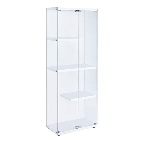 Picket House Furnishings Maxwell Tempered Glass Display Cabinet in Clear