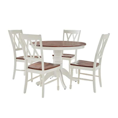 Shelby 5-Piece White Round Dining Set
