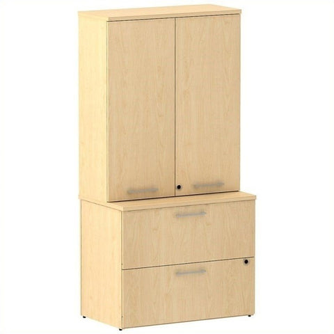 300 Series Lateral File with Storage in Natural Maple