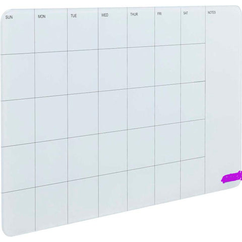 Glass Cubicle Calendar Dry Erase Board, Monthly, 24"W x 14"H