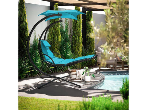 Lounge Chair Outdoor Hanging Chaise Lounge Swing Chair Canopy Umbrella