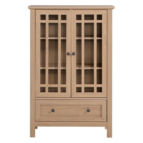 31.5" Transitional Wood Accent Cabinet with Drawer in Light Oak