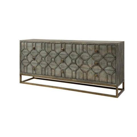 Genevieve II  Brown Wood 9 Drawer Sideboard