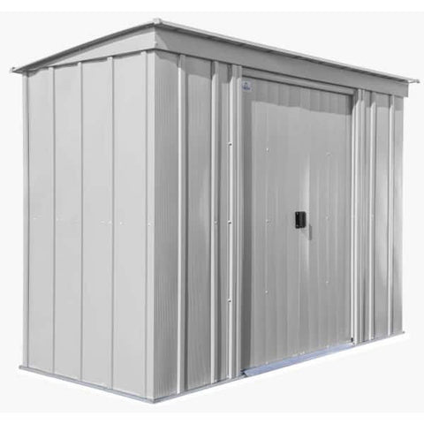 Classic 8 ft. W x 4 ft. D Flute Grey Metal Shed 28 sq. ft. white