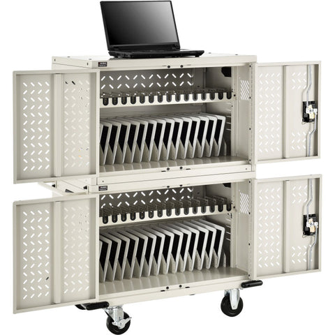 32-Device Charging Cart for Chromebooks™ Laptops and iPad® Tablets, Putty, Unassembled