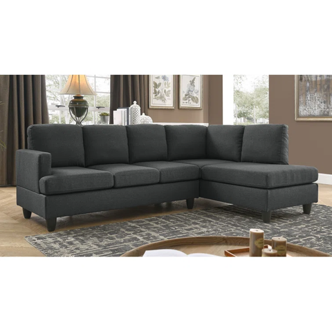 95.2" Wide Right Hand Facing Sofa & Chaise gray