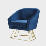 Inspired Home Sabrina Velvet Accent Chair with Metal Base