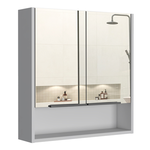 Jaspe 24" Mirror Medicine Cabinet With Shelf In White