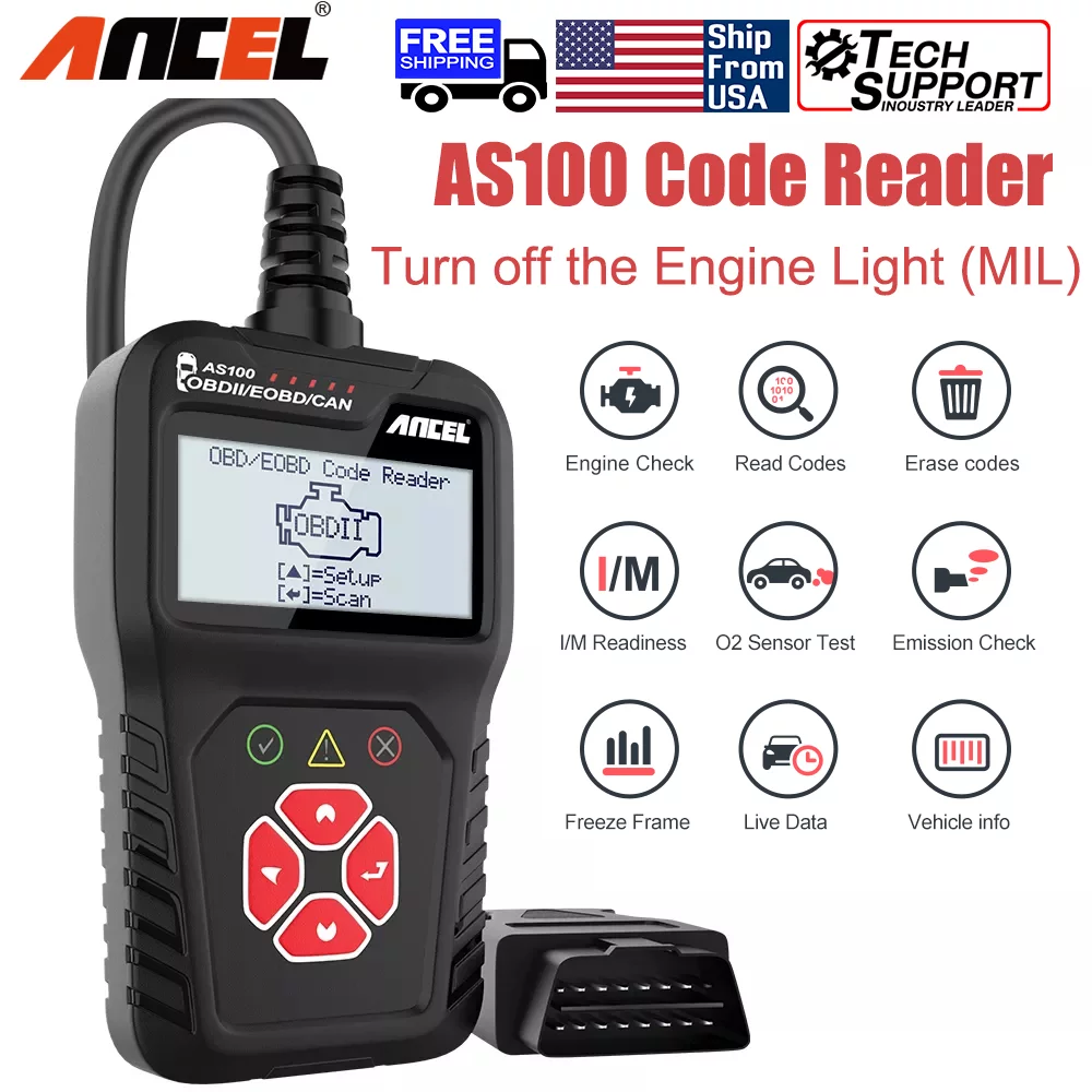 As100 Computer ANCEL AS100 OBD2 Scanner Car OBDII Diagnostic Tool Obd Code Reader ...