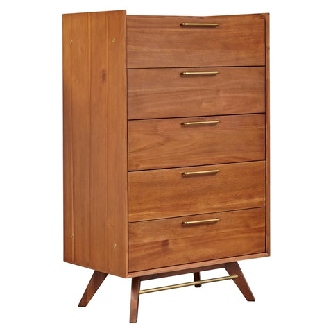 32" Acacia Wood High Chest in Walnut