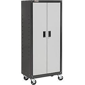 Homak Tall Mobile Cabinet 2 Door With 4 Shelves