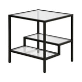 Metal Two Tier Side Table Brass and Gold Finish