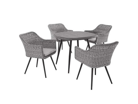 Endeavor 5 Piece Outdoor Patio Wicker Rattan Dining Set - Gray Gray