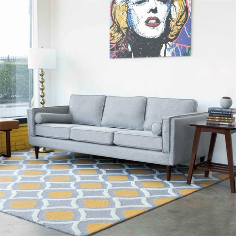 Mid Century Modern Hudson Gray Fabric Sofa