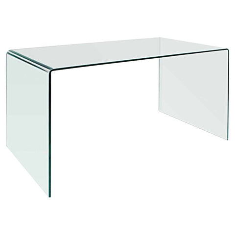 Creative Images International 50" Contemporary Glass Desk in Clear