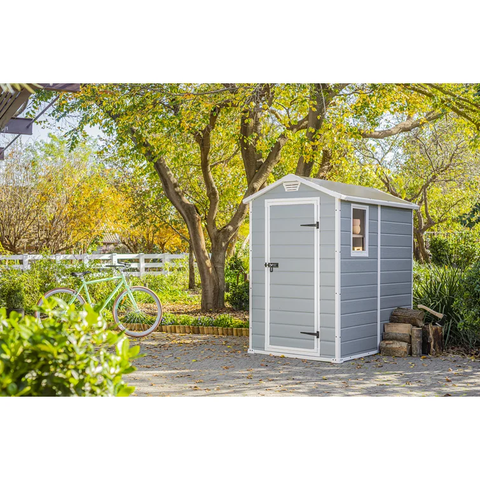 Manor 4 ft. W x 6 ft. D Plastic Vertical Storage Shed