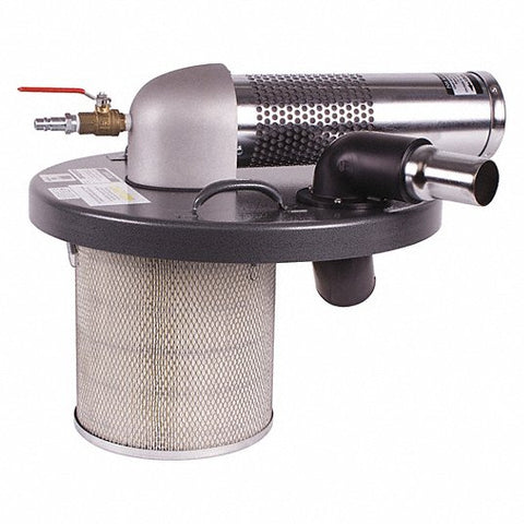 Pneumatic Drum-Top Vacuum Head: HEPA, Wet/Dry, For 20 gal Drum Capacity
