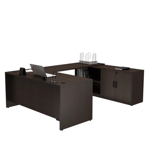 Amleto U-Shaped Executive Desk with Side Cabinets
