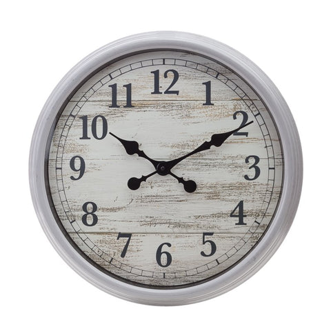 KG Farmhouse Wall Clock 20In Antique Grey Gray Plastic